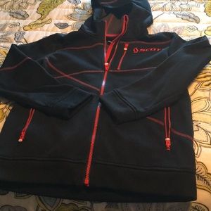 Boys Scott hoodie M black with red accent